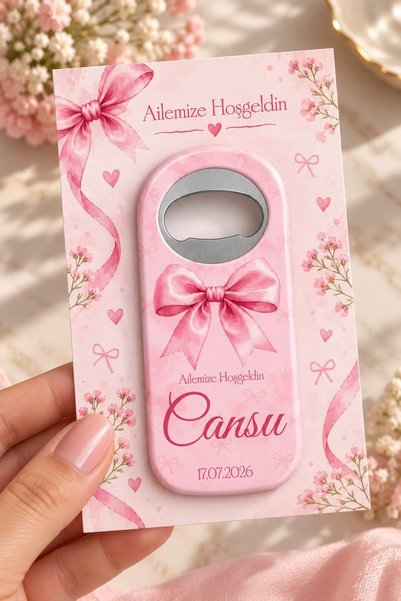 BaskıMix 10 Adet Uzun Magnet Açacak Kartlıklı, Jelatinli Yeni Doğan, Doğum Gü...