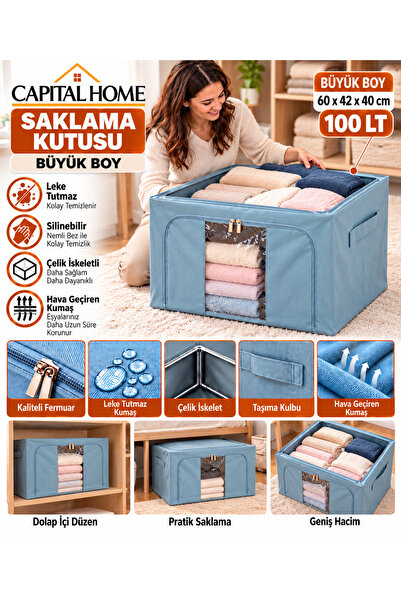 BÜYÜK BOY 60 x 42 x 40 cm HURÇ ÇELİK İSKELETLİ+ ŞEFFAF PENCERELİ+ÇİFT FERMUARLI