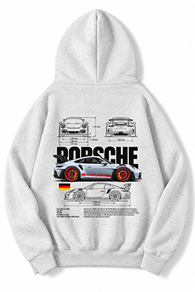 BRZ COLLECTION Unisex Oversize (Light Gray) 911 Gt3 Rs Hoodie (Light Gray)