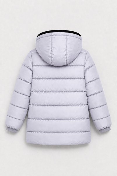 EA LİNE Boy's Logo Detailed Hooded Zippered Winter Coat - Gray