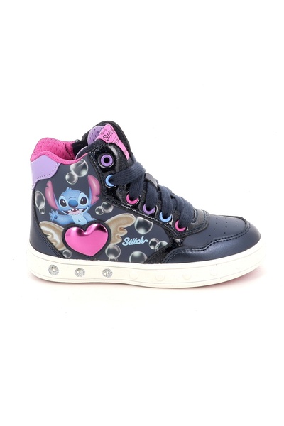 Geox Παιδικό Μποτάκι για Κορίτσι Ανατομικό Disney Stitch Με Φωτάκια ON/OFF Χρ...