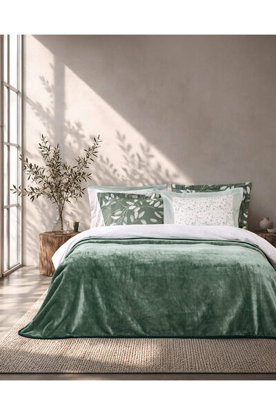 Nima Home Κουβέρτα Βελουτέ Γίγας 240x260 Coperta - Forest Green