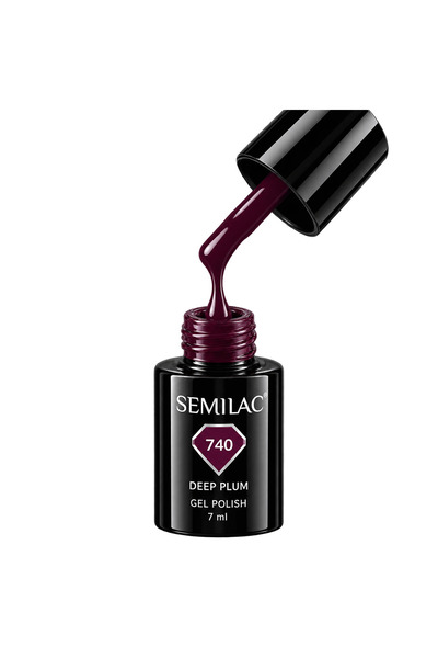 Semilac 740 Deep Plum - Ημιμόνιμο Βερνίκι Νυχιών 7ml