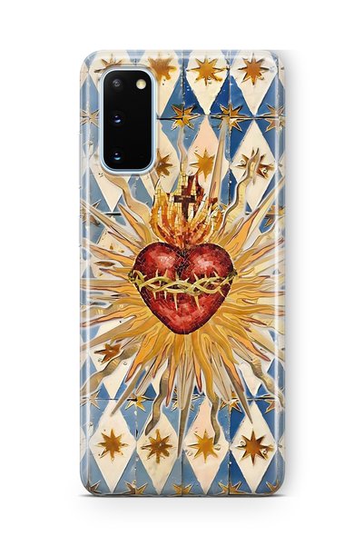 FLAMENKO Samsung Galaxy S20 Compatible Vintage Sun and Heart Pattern Transpar...