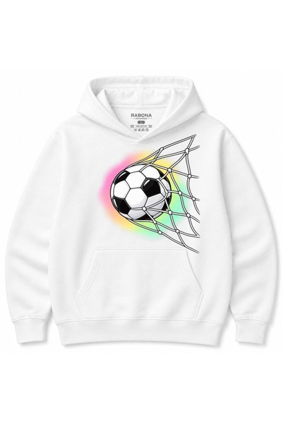 Rabona Fashion Φούτερ με σχέδιο γραφικού διχτυού γκολ ποδοσφαίρου σε στυλ νέον