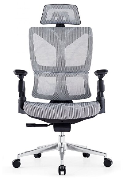 Topscaune Scaun ergonomic Roma 4D, Full Mesh, Gri