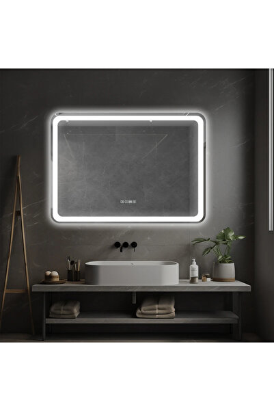 Mobatelier Oglindă baie, Multifuncțională, Iluminare LED Touch, Sistem Dezabu...