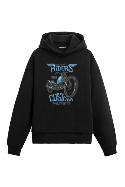 Colermi Legendary Riders Custom Motors Vintage Motorcycle Design Hooded Sweat...
