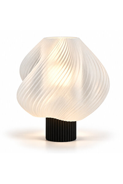 Modern Tasarım Dekoratif Masa Lambası – LED Sıcak Işık, Ambiyans ve Gece Lambası, 25 cm,Siyah