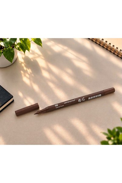 QUANDİON Waterproof Eyeliner Waterproff 09 Dark Brown (1 Piece)