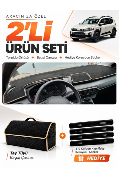 e-biz Daci̇a Jogger Screenless (2022-2026) Compatible Dashboard Cover + Tay T...