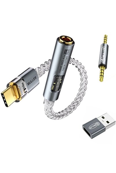 OEM Muller ®️   Adaptor audio profesional pentru telefon, USB Tip C - Jack 3....
