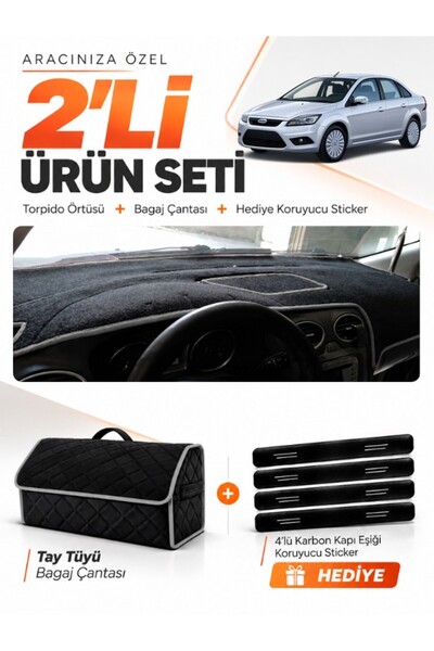 e-biz Ford Focus 2.5 Sedan Covered (2008-2011) Compatible Glove Box Cover + T...