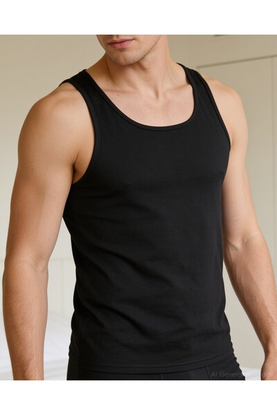 Bolero Men's Black Bamboo Singlet, 95% Bamboo 5% Elastane