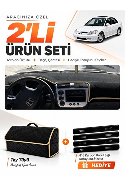e-biz Honda Civic Vtec2 (2002-2005) Compatible Torpedo Cover + Thai Feather T...