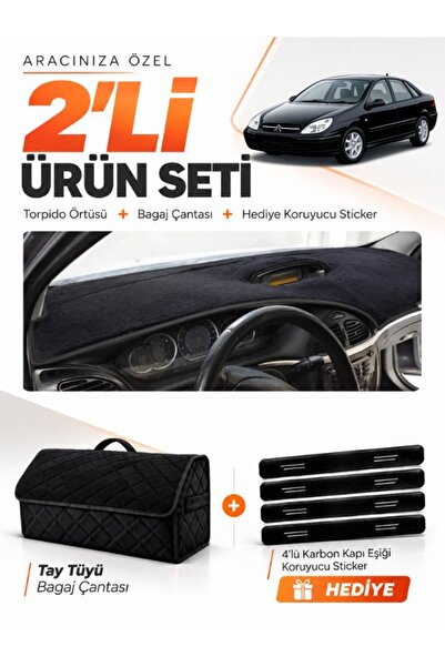 e-biz Ci̇troen C5 (2001-2004) Compatible Glove Box Cover + Tay Tüy Luggage Ba...