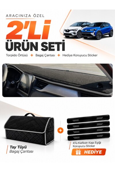 e-biz Renault Captur 2 (2019-2024) Compatible Glove Box Cover + Tay Feather L...
