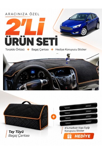 e-biz Ford Focus 3 (2011-2016) Compatible Glove Box Cover + Tay Feather Trunk...