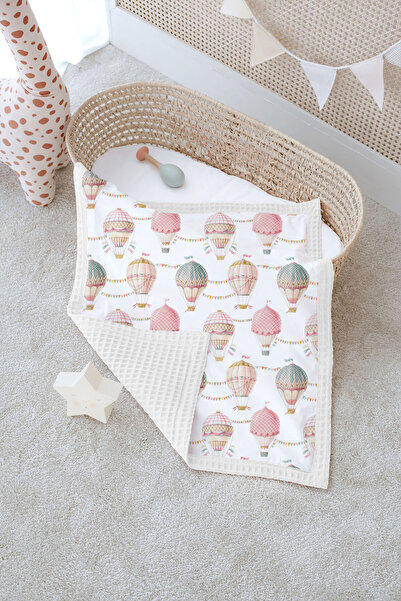 Tuğba Kuğu Double-Sided Baby Blanket, 100% Cotton Waffle Pique |   Pillowcase...
