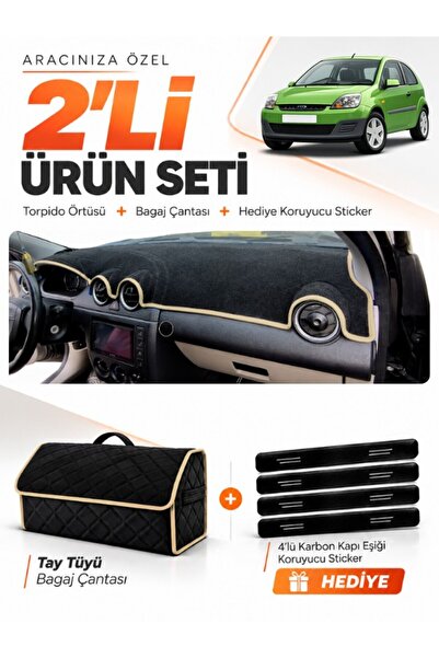 e-biz Ford Fi̇esta Type 2 (2003-2010) Compatible Glove Box Cover + Tay Feathe...