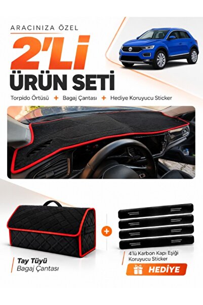 e-biz Volkswagen T-Roc (2017-2023) Compatible Dashboard Cover + Tay Feather T...
