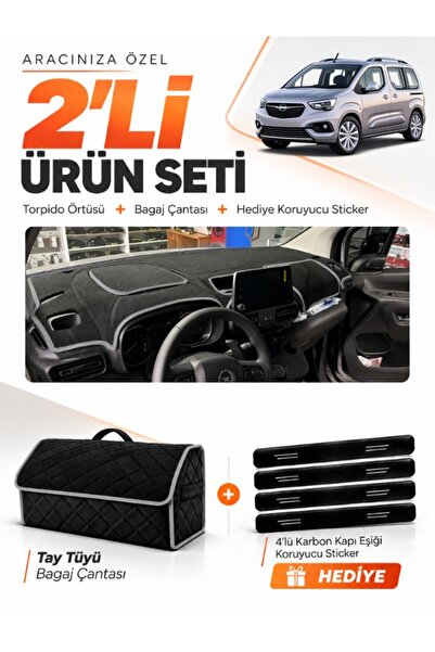 e-biz Opel Combo (2018-2023) Compatible Dashboard Cover + Tay Tüy Luggage Bag...