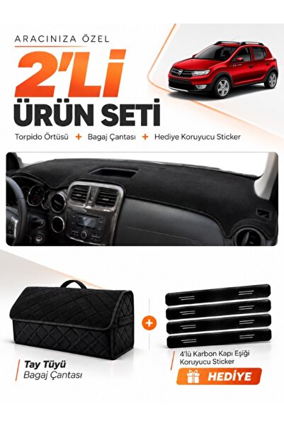 e-biz Dacia Sandero Stepway (2015-2021) Compatible Dashboard Cover + Tay Tüy ...