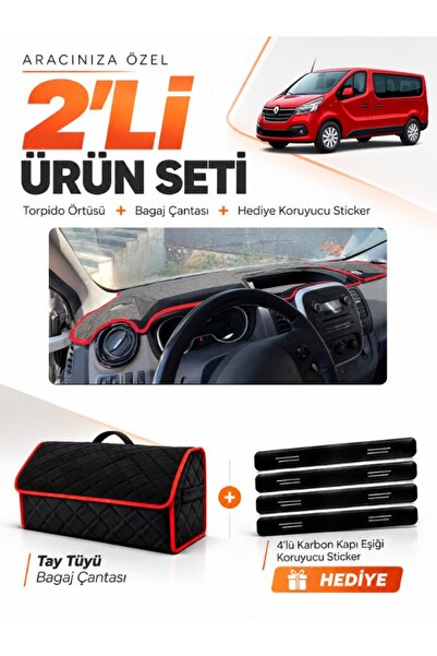 e-biz Renault Trafic Covered (2015-2022) Compatible Glove Box Cover + Thai Fe...