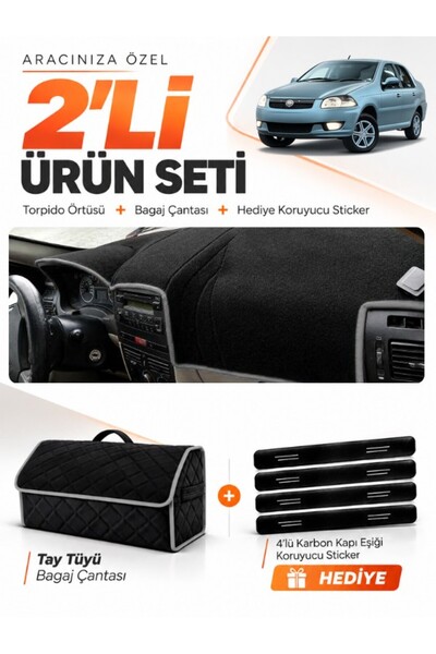 e-biz Fiat Si̇ena (2005-2012) Compatible Dashboard Cover + Tay Tüy Luggage Ba...