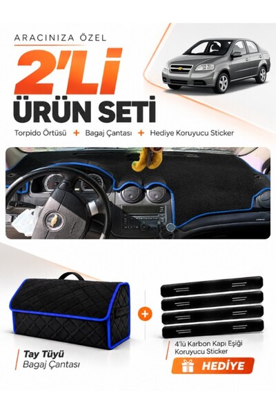 e-biz Chevrolet Aveo T250 (2006-2011) Compatible Dashboard Cover + Tay Feathe...