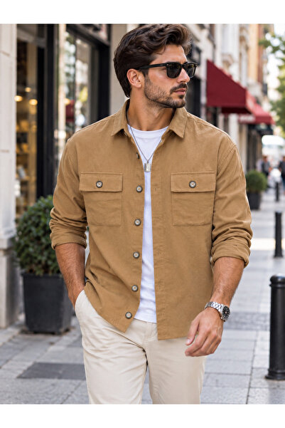 no4 style قميص رجالي من القطن بنسبة 100% من نوع جبردين نصف مقاس كبير