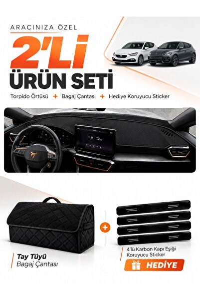 e-biz Cupra Leon (2020-2026) Compatible Glove Box Cover + Thai Feather Trunk ...