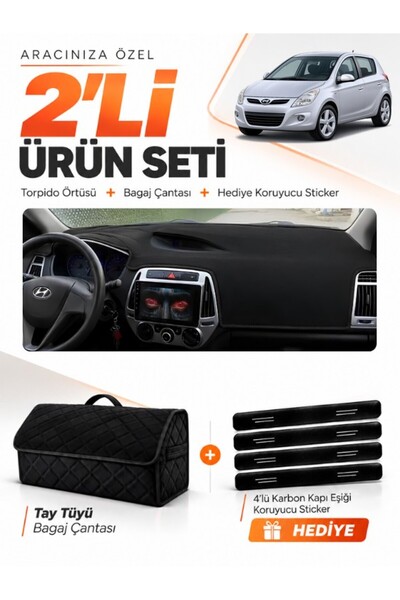 e-biz Hyundai İ20 (2008-2014) Compatible Glove Box Cover + Tay Tüy Luggage Ba...