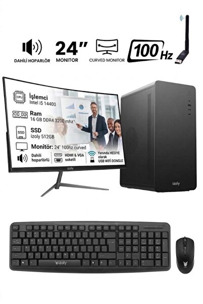 B501-Y İ5-14400 16GB 512GB M.2 SSD 24" Monitör Masaüstü Oem Paketi