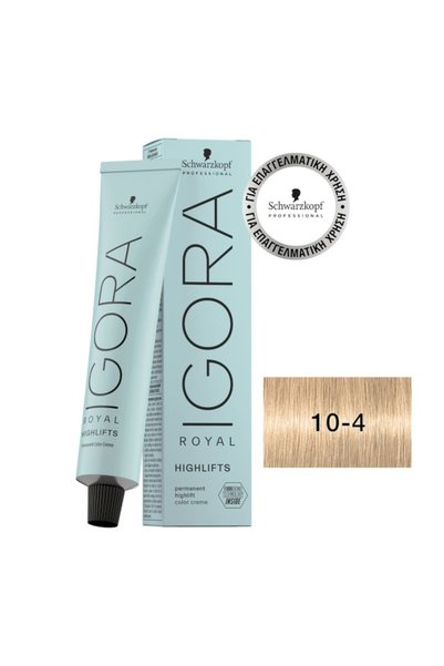 Schwarzkopf Igora Royal Highlifts 10-4 Κατάξανθο Μπεζ 60ml
