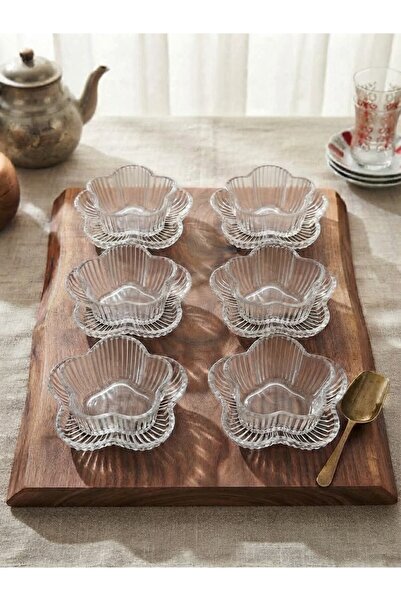 Lavin 6 Person 12 Piece Lotus Flower Model Glass Snack Bowl Set Presentation ...