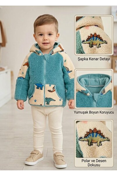 Peluş şapkalı hırka