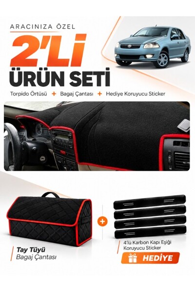 e-biz Fiat Si̇ena (2005-2012) Compatible Dashboard Cover + Tay Tüy Luggage Ba...