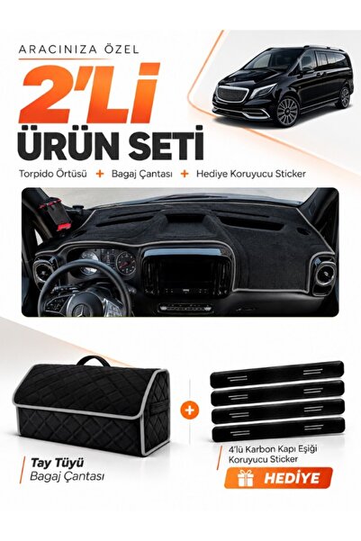 e-biz Mercedes Vi̇to W114 Tourer (2025-Onwards) Compatible Torpedo Cover + Ta...