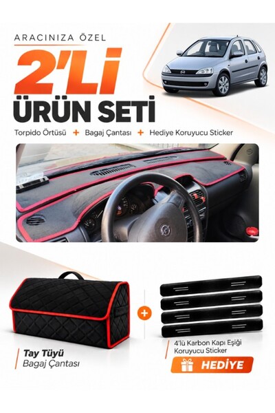 e-biz غطاء توربيدو متوافق مع OPEL CORSA C (2001-2011) + حقيبة أمتعة من الريش ...