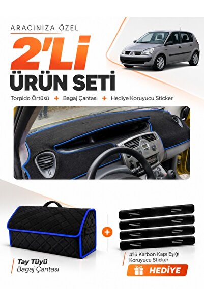 e-biz Renault Scenic 2 (2003-2009) Compatible Dashboard Cover + Tay Feather T...