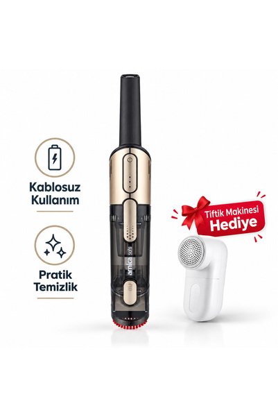 Arnica Sofa Şarjlı El Süpürgesi ET13410 Gold Tiftik Makinesi hediye(Onerous)