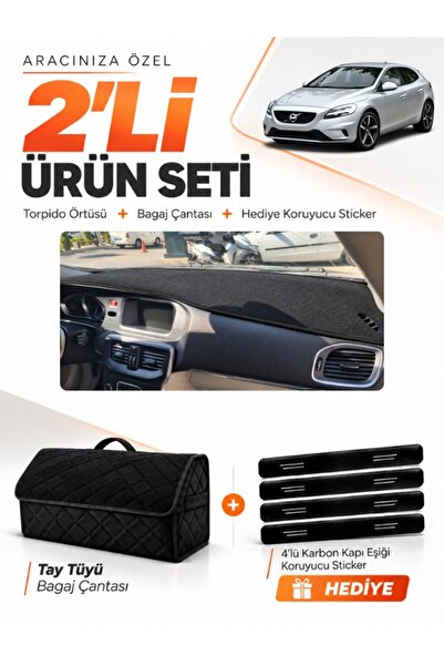 e-biz Volvo V40 (2012-2019) Compatible Glove Box Cover + Tay Feather Trunk Ba...