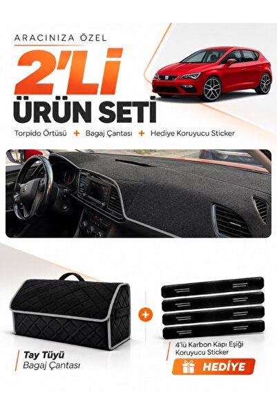e-biz Seat Leon (2013-2020) Compatible Glove Box Cover + Thai Feather Trunk B...