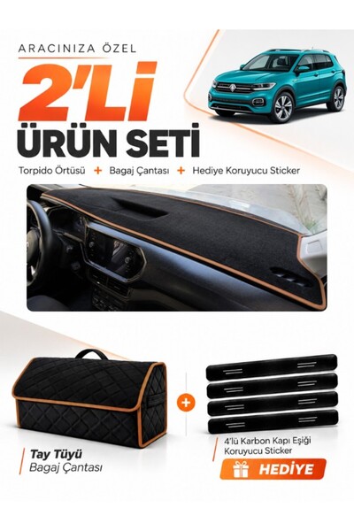e-biz Volkswagen T-Cross (2021-2023) Compatible Dashboard Cover + Tay Feather...