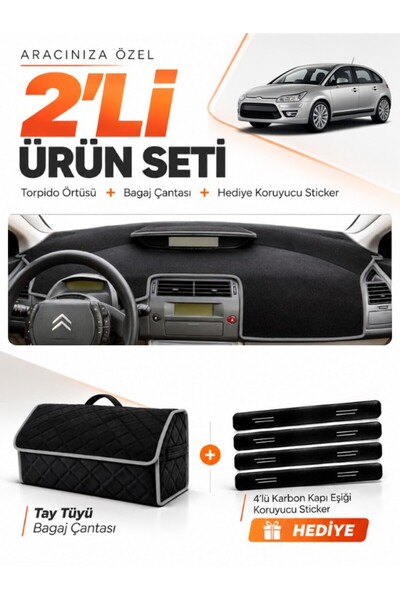 e-biz Citroen C4 (2004-2009) Compatible Dashboard Cover + Tay Feather Trunk B...