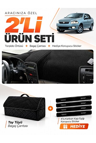 e-biz Fiat Si̇ena (2005-2012) Compatible Dashboard Cover + Tay Tüy Luggage Ba...