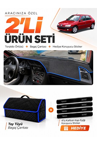 e-biz Dashboard Cover + Thai Feather Trunk Bag + Sticker Set Peugeot 306 (199...