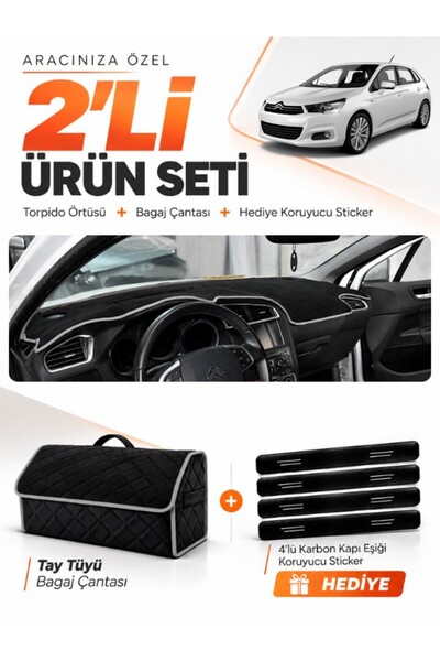 e-biz Citroen C4 (2011-2020) Compatible Dashboard Cover + Tay Feather Trunk B...
