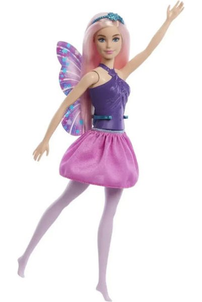 Barbie Νεραϊδένια Μπαλαρίνα με Μωβ Φόρεμα & Ροζ Μαλλιά, Κούκλα για 3+ Ετών
